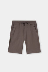 BROWN WAFFLE KNIT CROSS POCKET SHORT