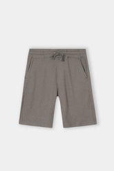 L-BROWN WAFFLE KNIT CROSS POCKET SHORT