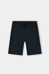 BLACK WAFFLE KNIT CROSS POCKET SHORT