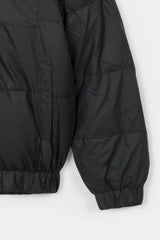 BLACK SOFTSHELL PUFFER JACKET