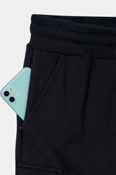NAVY TERRY 5 POCKET ZIP CARGO SHORT