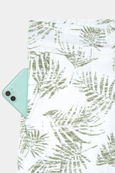 WHITE PRINTED TERRY 5 POCKET CROSS CARGO SHORT