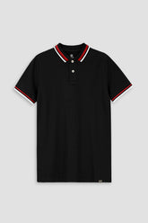 Black Pique Polo Shirt