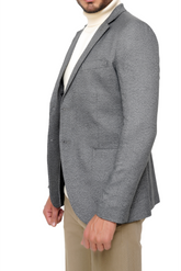 GRAY SLIM-FIT MICRO STRUCTURE BLAZZER