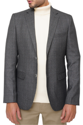 D-GRAY SLIM-FIT MICRO STRUCTURE BLAZZER