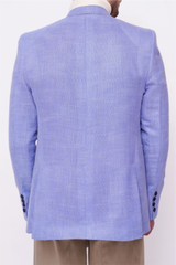 BLUE SLIM-FIT MICRO STRUCTURE BLAZZER