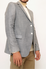 L-GRAY SLIM-FIT MICRO STRUCTURE BLAZZER
