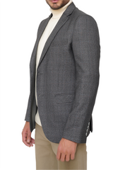 D-GRAY SLIM-FIT MICRO STRUCTURE BLAZZER