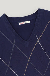 DARK BLUE MARINO SLEEVELESS SWEATER