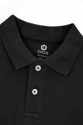 Black Pique Polo Shirt