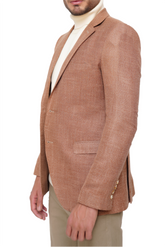 KHAKI SLIM-FIT MICRO STRUCTURE BLAZZER