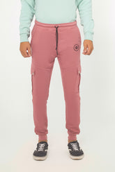 LIGHT PINK TERRY CUFF CARGO TROUSER