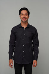 Black Plain Casual Shirt