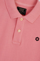Peach Pink Pique Polo Shirt