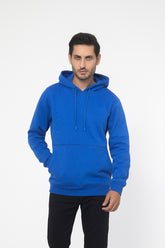 BLUE FLEECE FABRIC MEN'S HOODIE