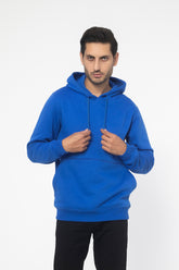 BLUE FLEECE FABRIC MEN'S HOODIE