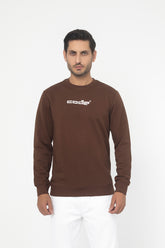 BROWN FLEECE CREW NECK SWEAT SHIRT