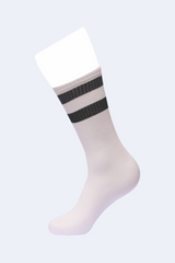 WHITE 2 STRIPE CREW SPORTS SOCKS