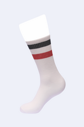 WHITE 2 STRIPE CREW SPORTS SOCKS