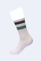 WHITE 2 STRIPE CREW SPORTS SOCKS