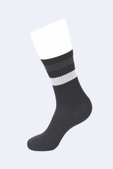 BLACK 2 STRIPE CREW SPORTS SOCKS