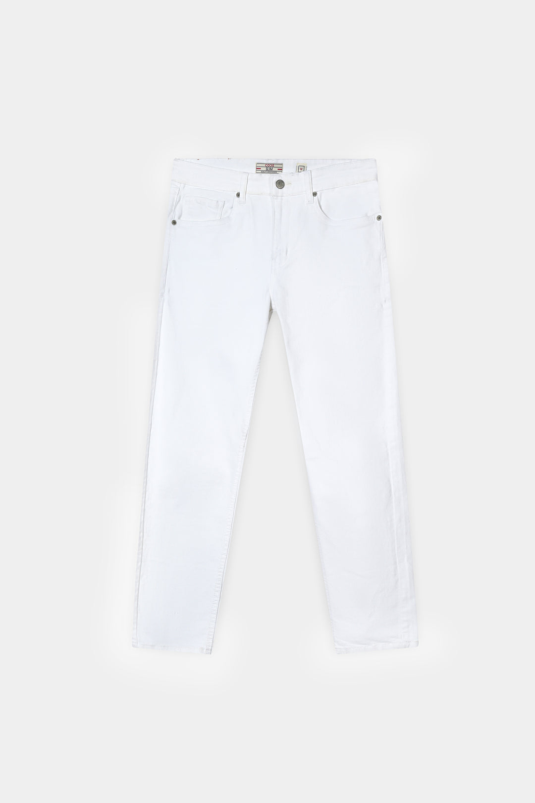 Zipper Polo Shirt Navy & Pure White Stretch Denim Jeans