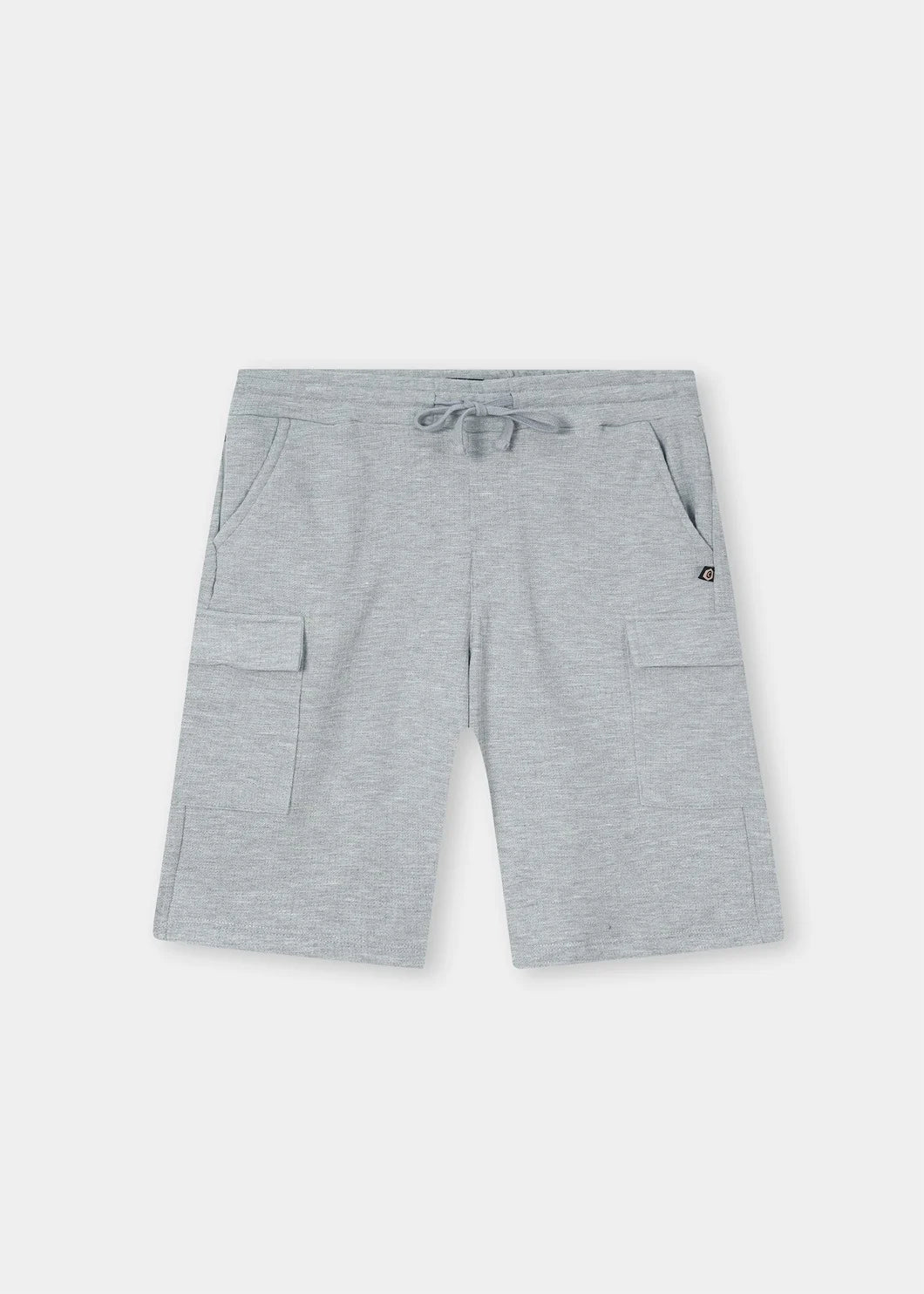 Heather Grey Textured Waffle Knit Shorts