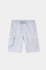 GRAY TERRY 5 POCKET ZIP CARGO SHORT
