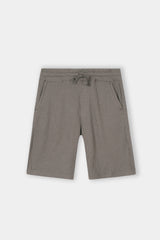 L-BROWN WAFFLE KNIT CROSS POCKET SHORT