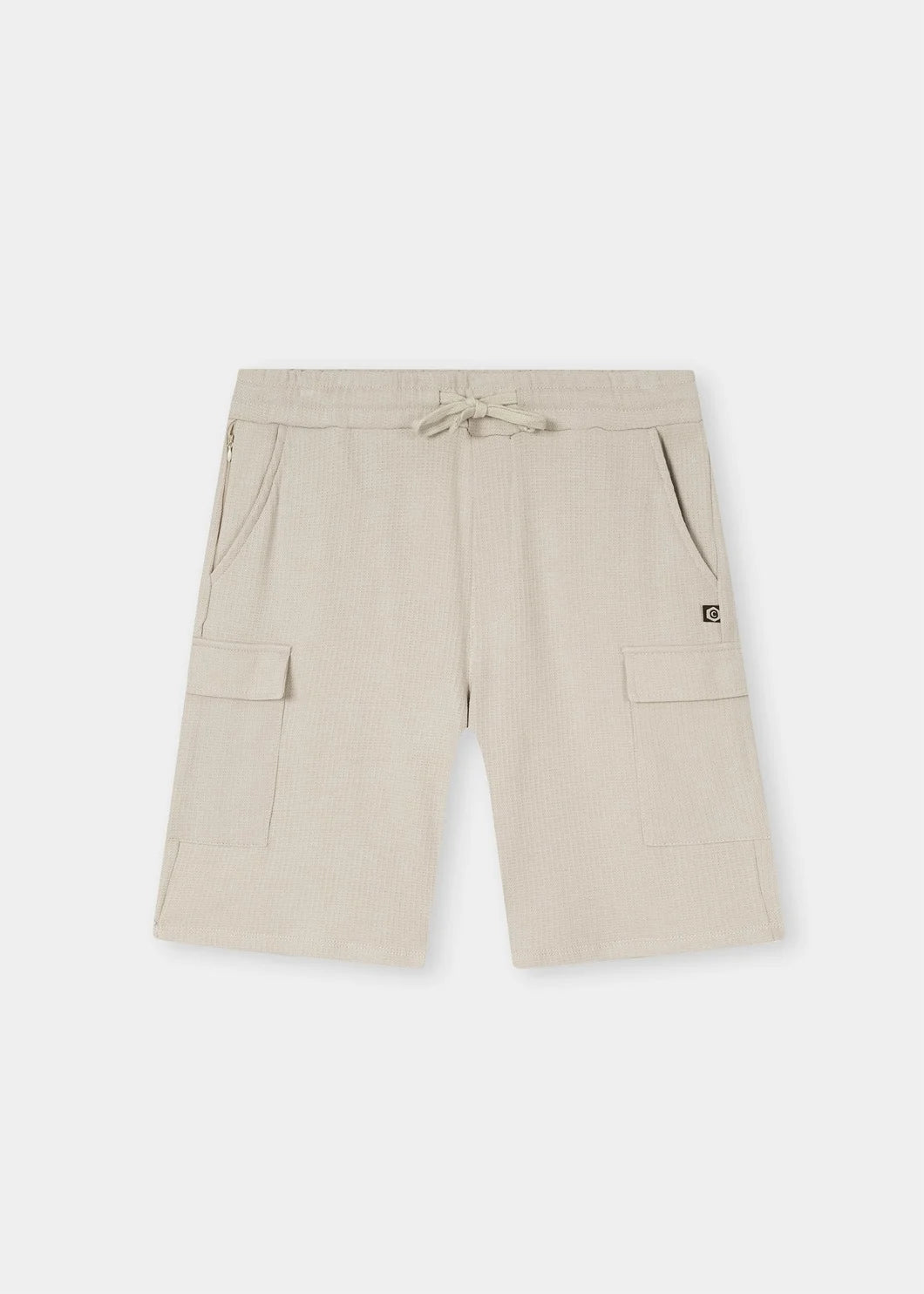 Stone Beige Waffle Cargo Shorts