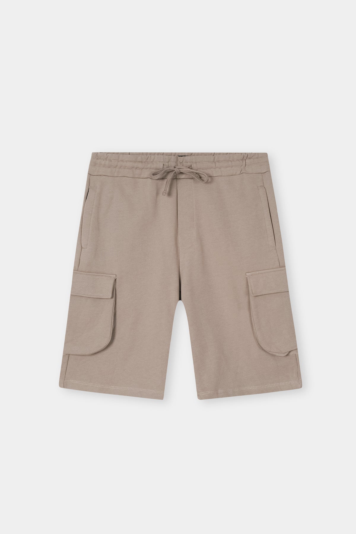 L-BROWN TERRY 5 POCKET ZIP CARGO SHORT