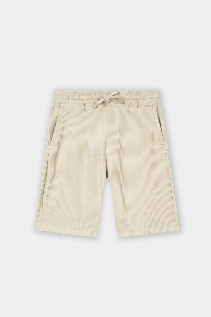 OFF-WHITE WAFFLE KNIT CROSS POCKET SHORT