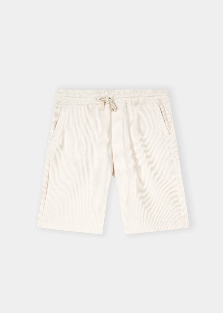 Ivory Waffle Knit Shorts