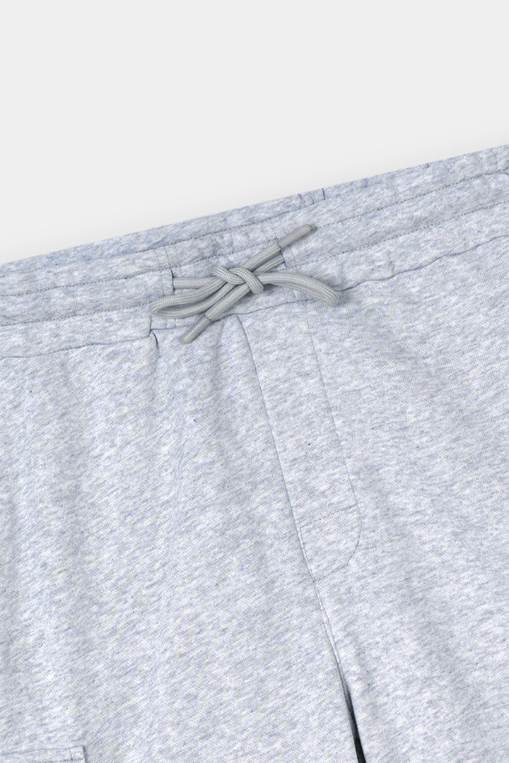GRAY TERRY 5 POCKET ZIP CARGO SHORT