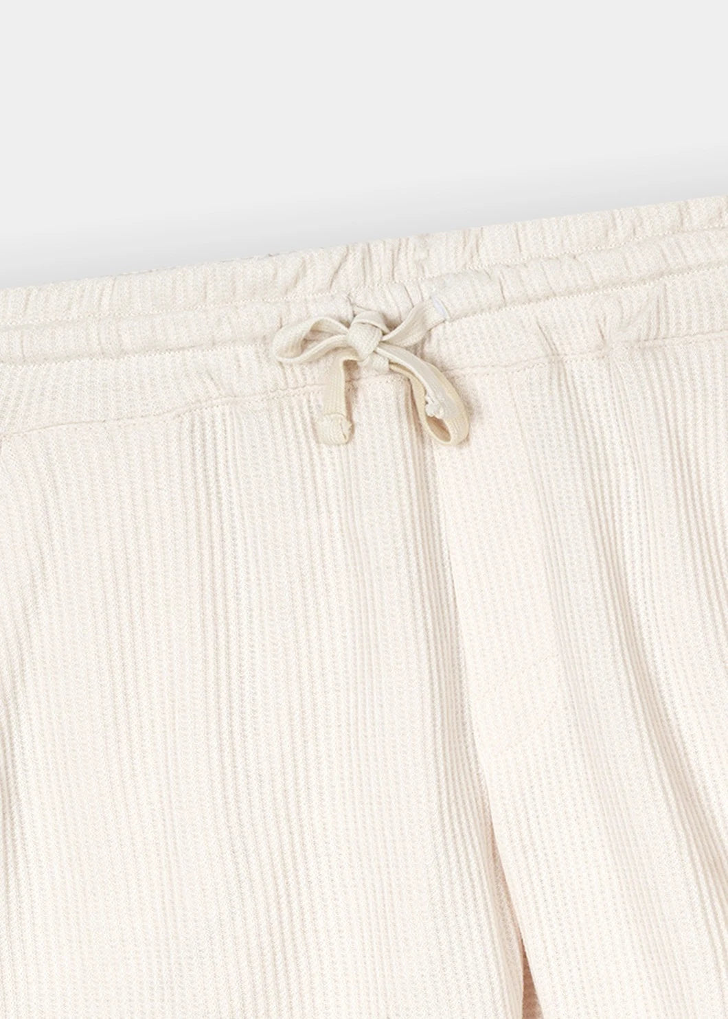 Ivory Waffle Knit Shorts