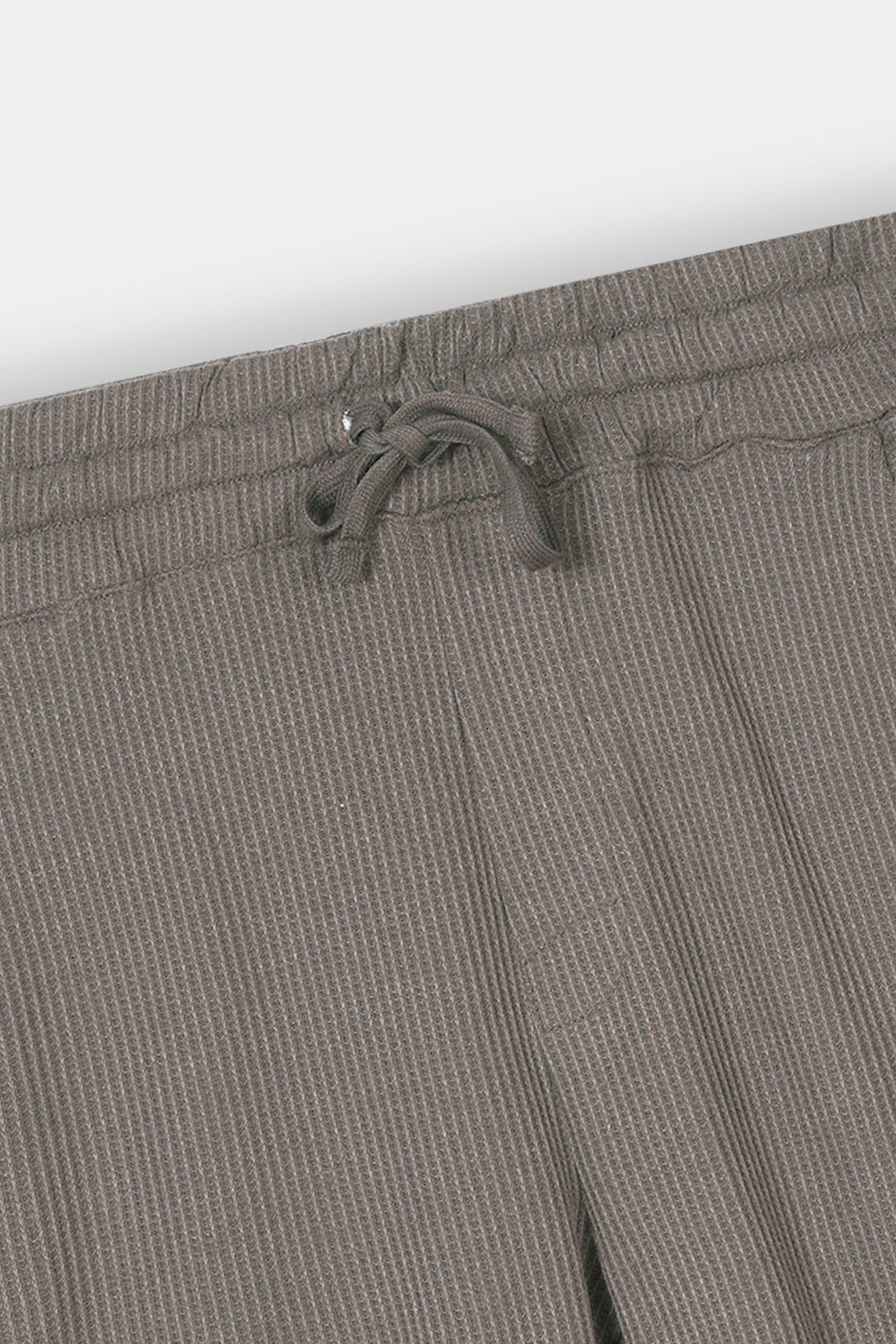 L-BROWN WAFFLE KNIT CROSS POCKET SHORT