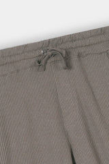 L-BROWN WAFFLE KNIT CROSS POCKET SHORT