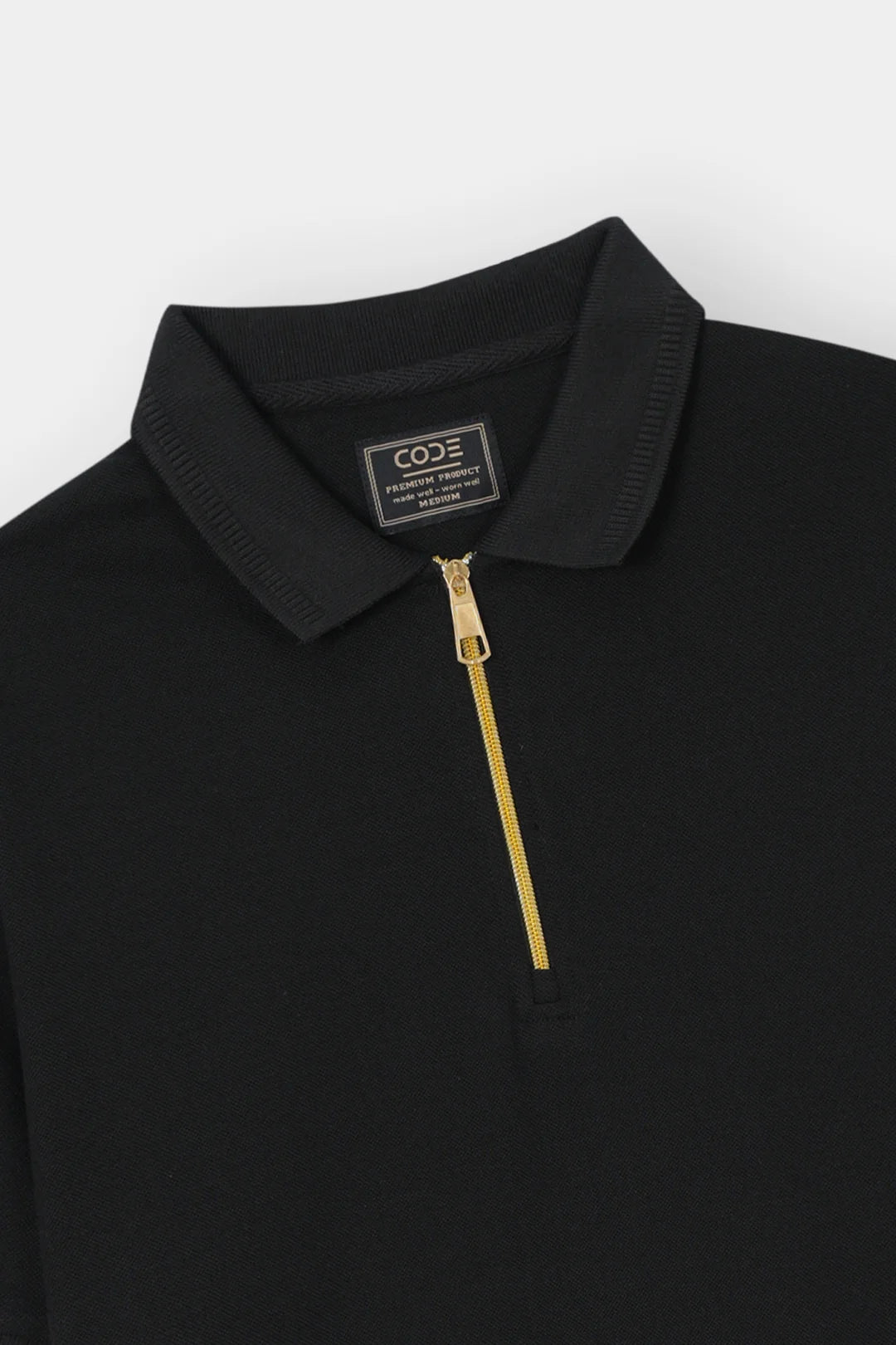 Zipper Polo Shirt Pack of 2 - C-Green & Black