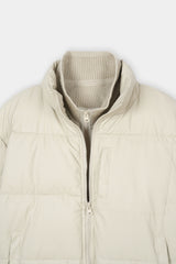 BEIGE SOFTSHELL PUFFER JACKET
