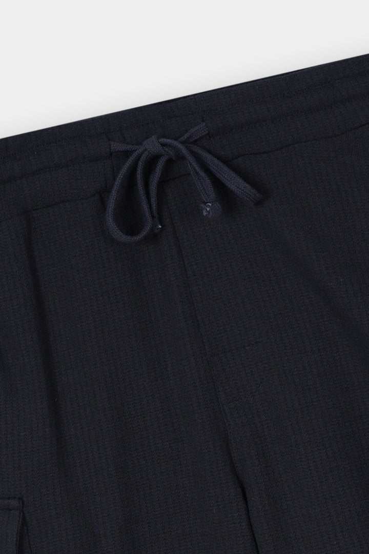 NAVY TERRY 5 POCKET ZIP CARGO SHORT