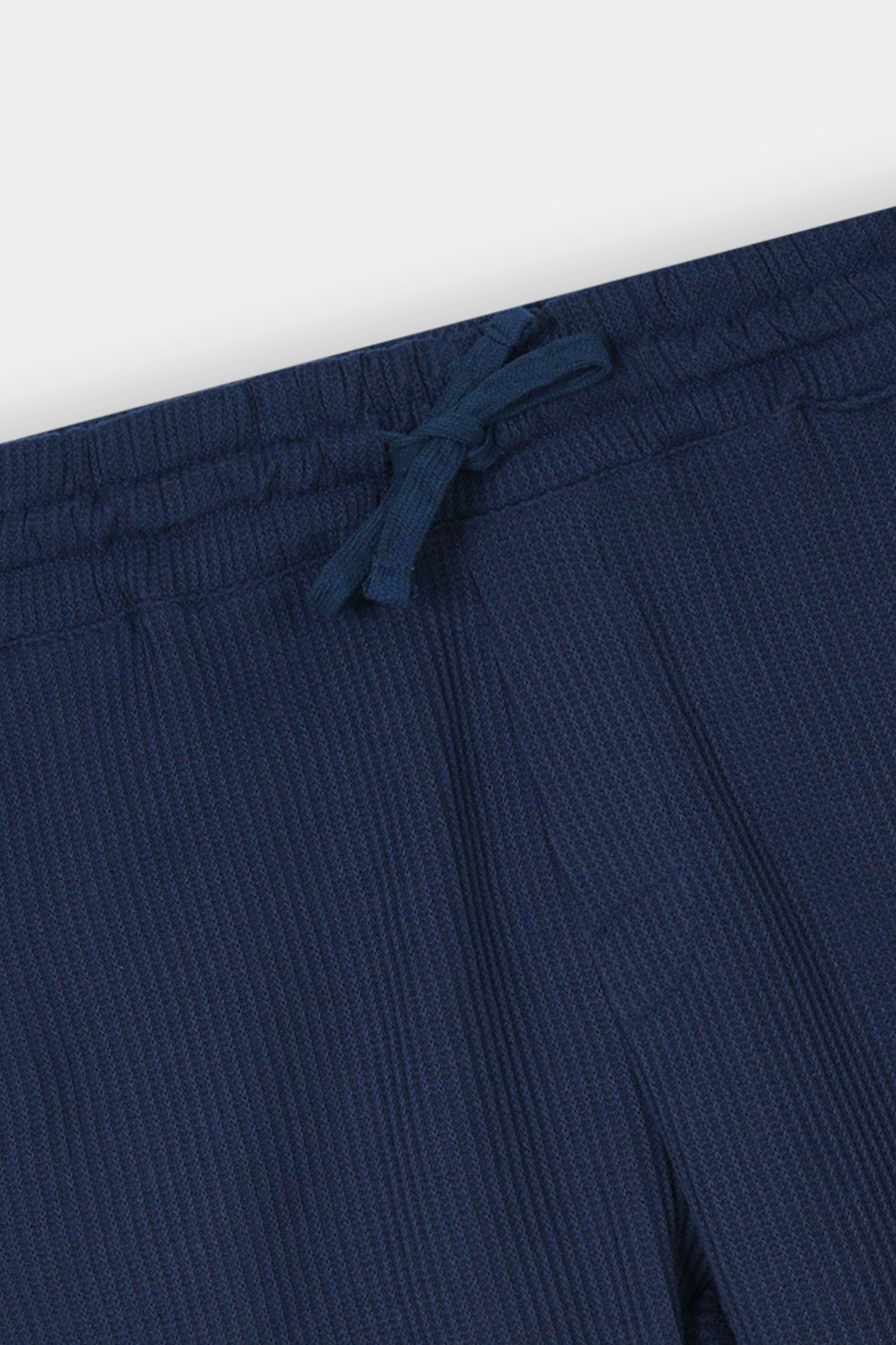 NAVY WAFFLE KNIT CROSS POCKET SHORT