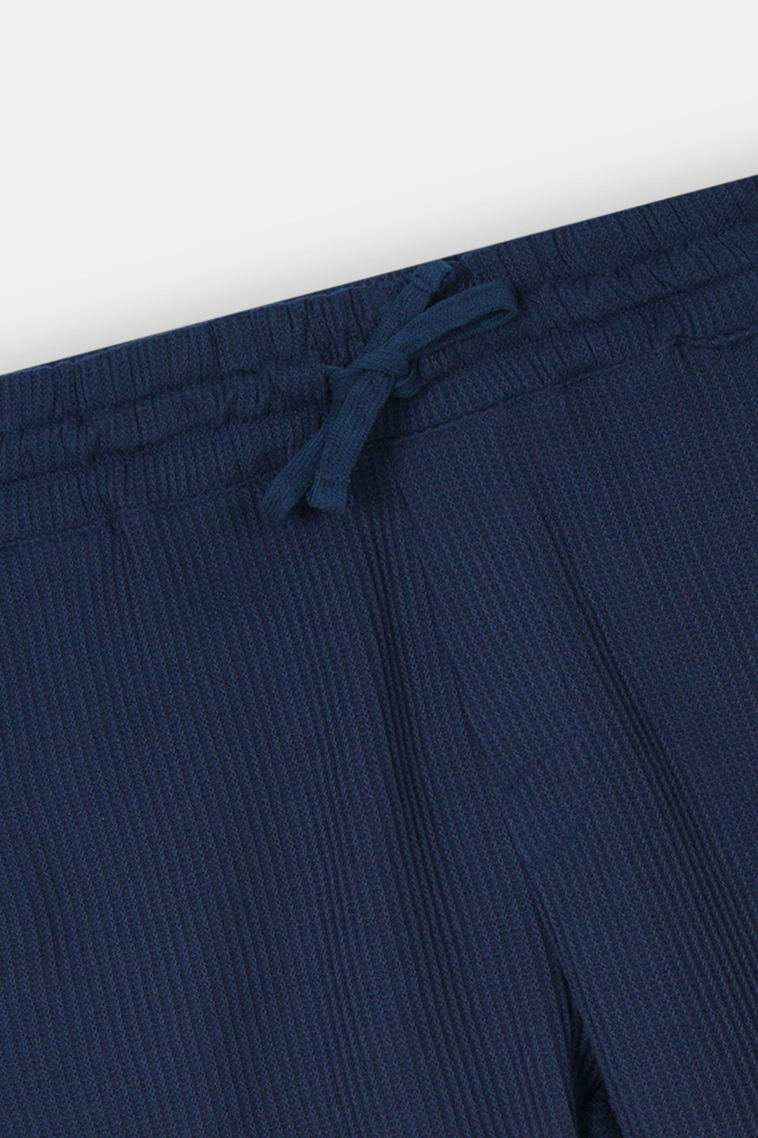 NAVY WAFFLE KNIT CROSS POCKET SHORT