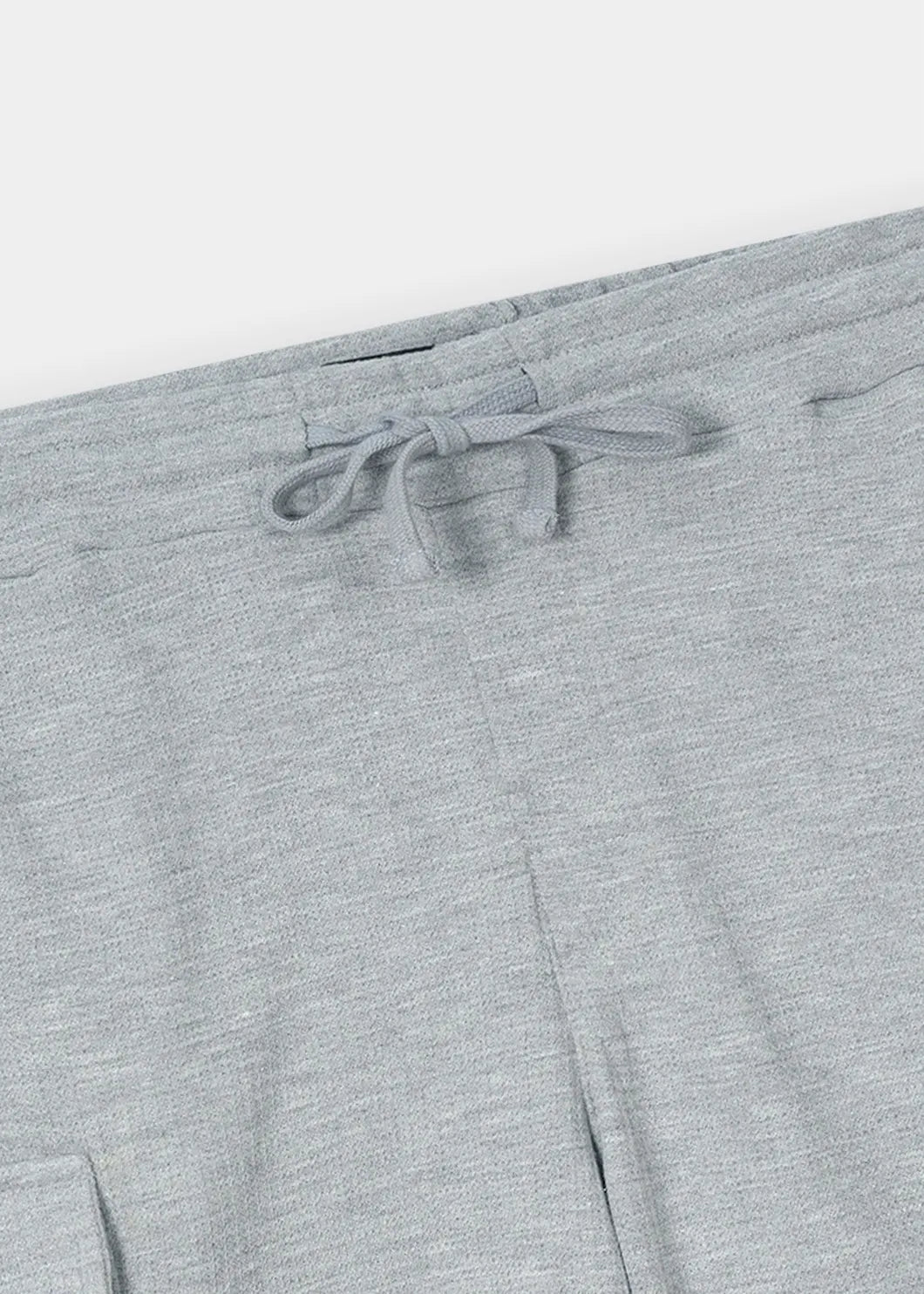 Heather Grey Textured Waffle Knit Shorts
