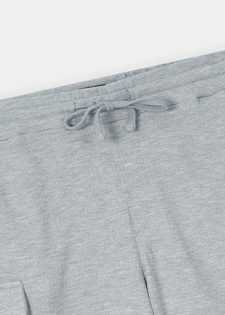 Heather Grey Textured Waffle Knit Shorts