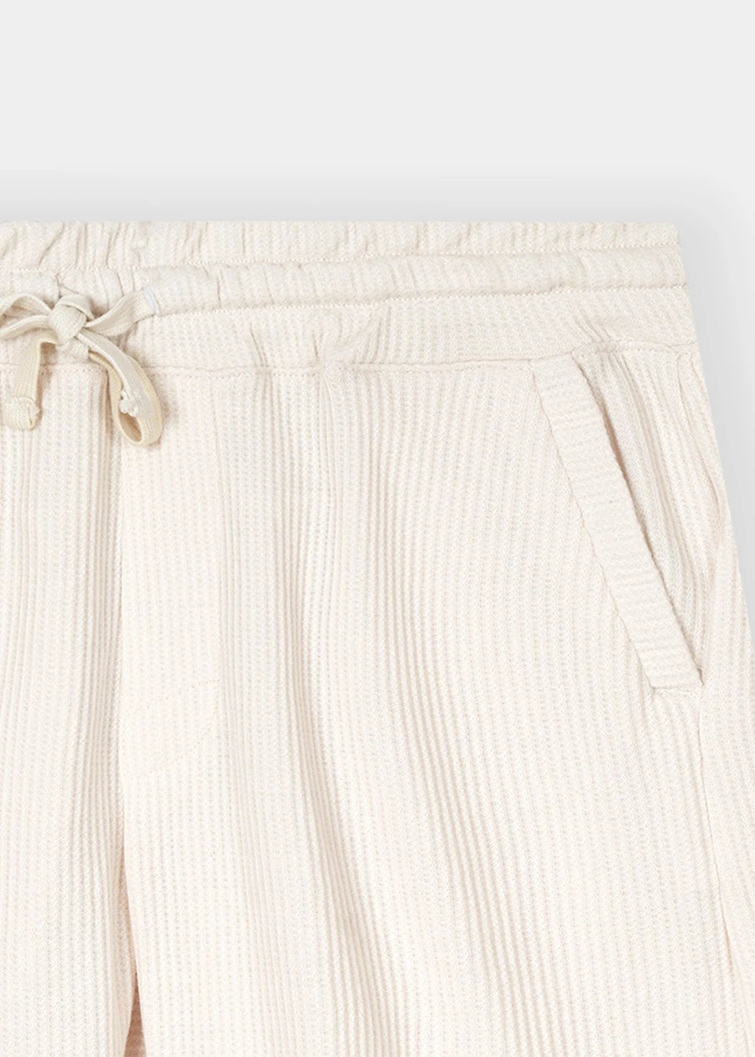 Ivory Waffle Knit Shorts