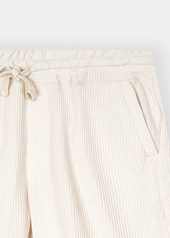 Ivory Waffle Knit Shorts