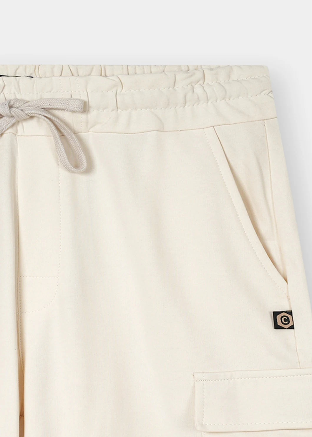 Bone Cream Stretch Cargo Shorts