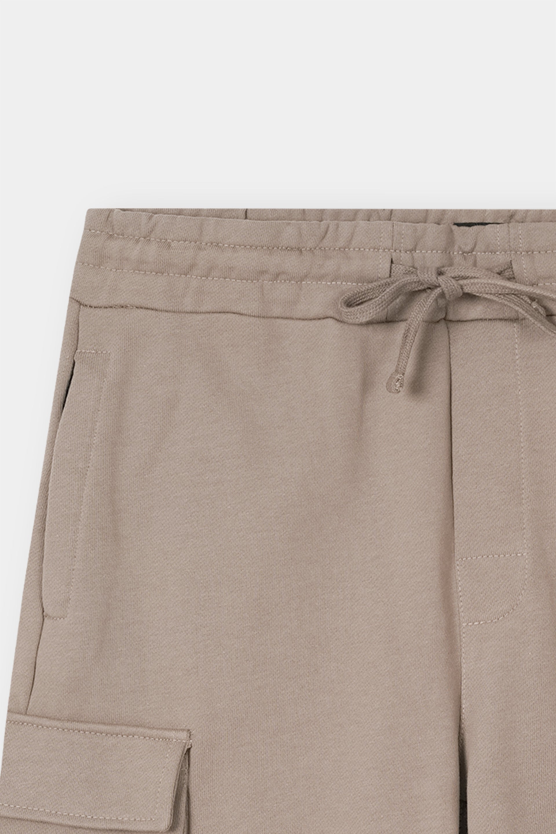 L-BROWN TERRY 5 POCKET ZIP CARGO SHORT