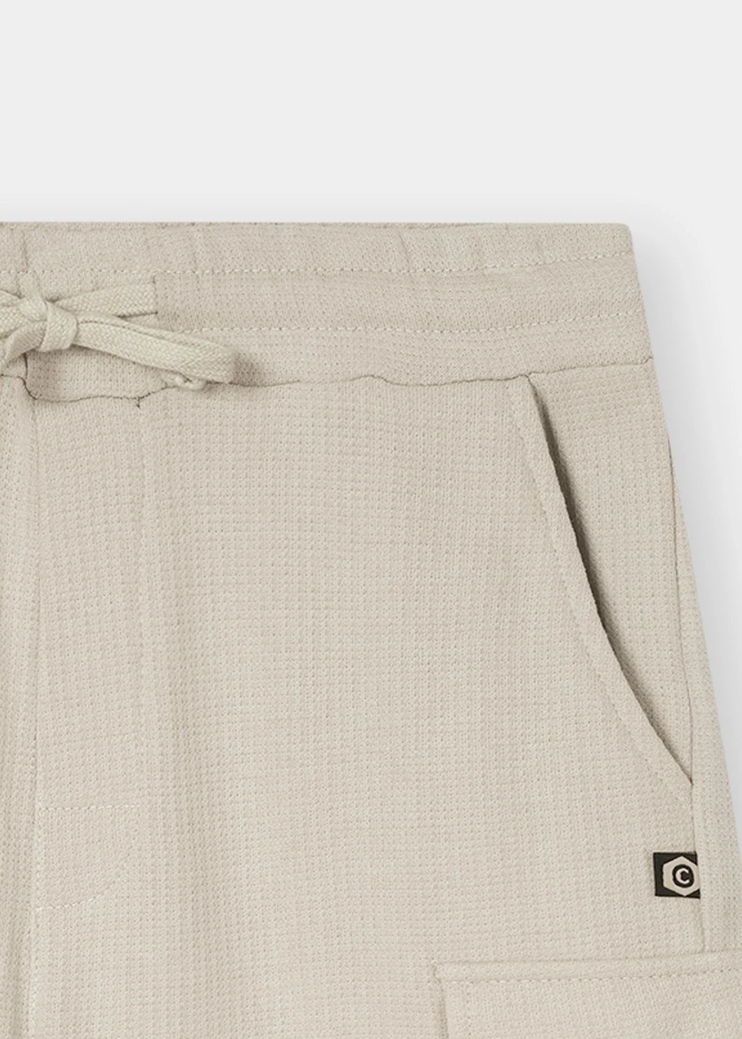Stone Beige Waffle Cargo Shorts
