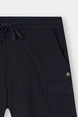 NAVY TERRY 5 POCKET ZIP CARGO SHORT